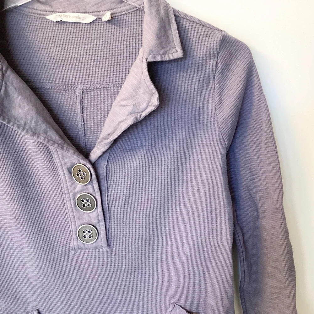Soft Surroundings Take Two Waffle Knit Tunic - Gray - XS